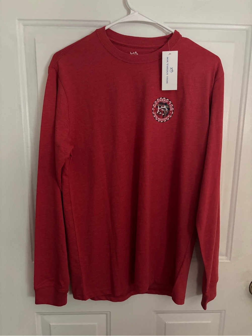 Southern Tide Skipjack Plaid Graphic Long Sleeve Shirt Red NWT Size S